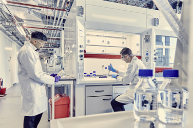 Scientists at work in ICL Molecular Research Hub fit out by ISG