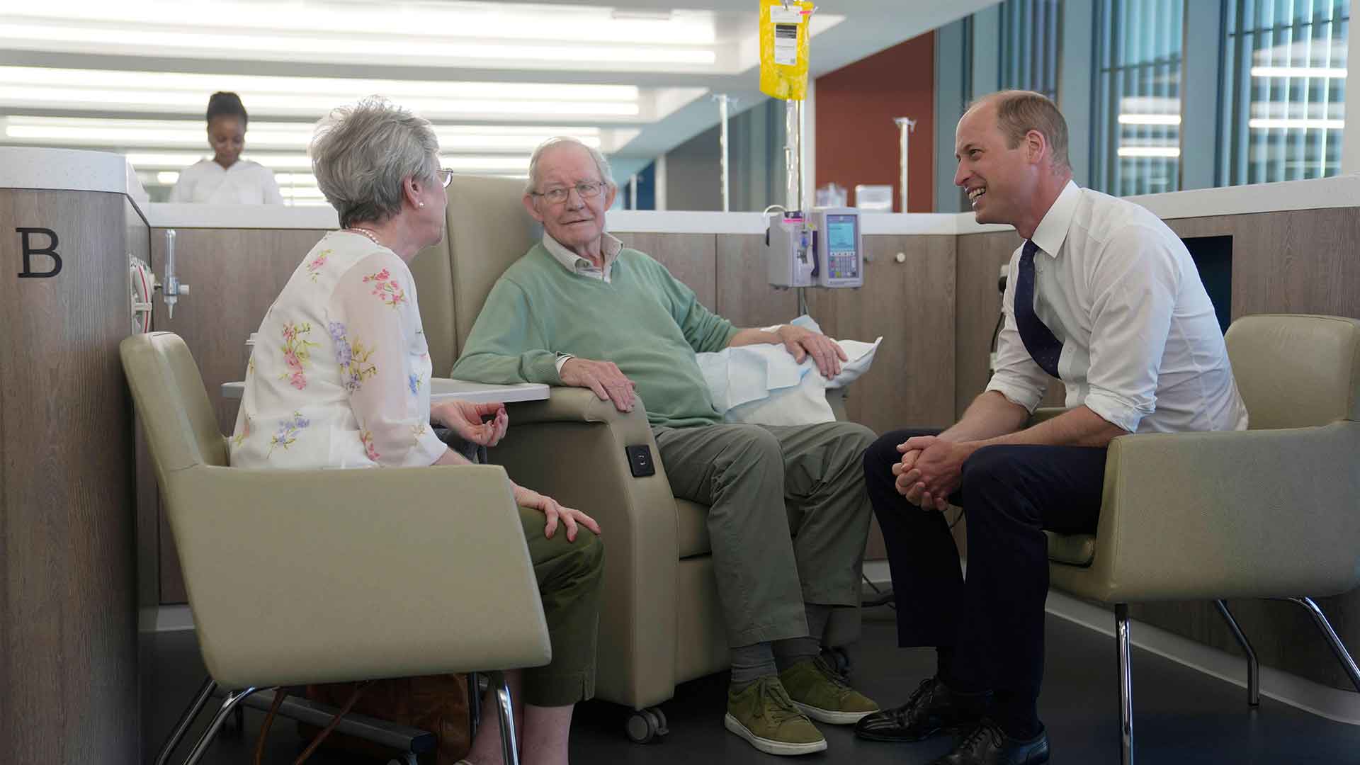 HRH The Prince of Wales speaking to patients of the Oak Cancer Centre