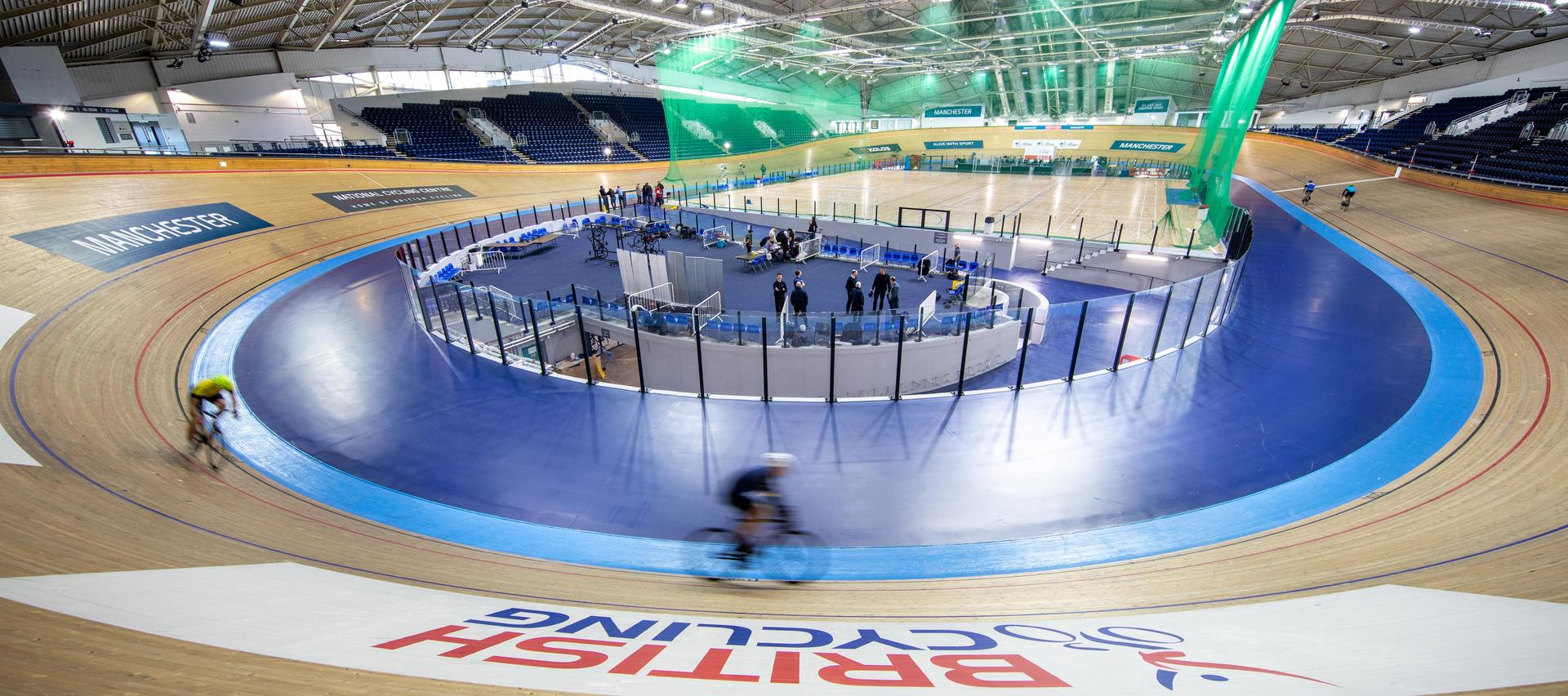 The national cycling centre track in use