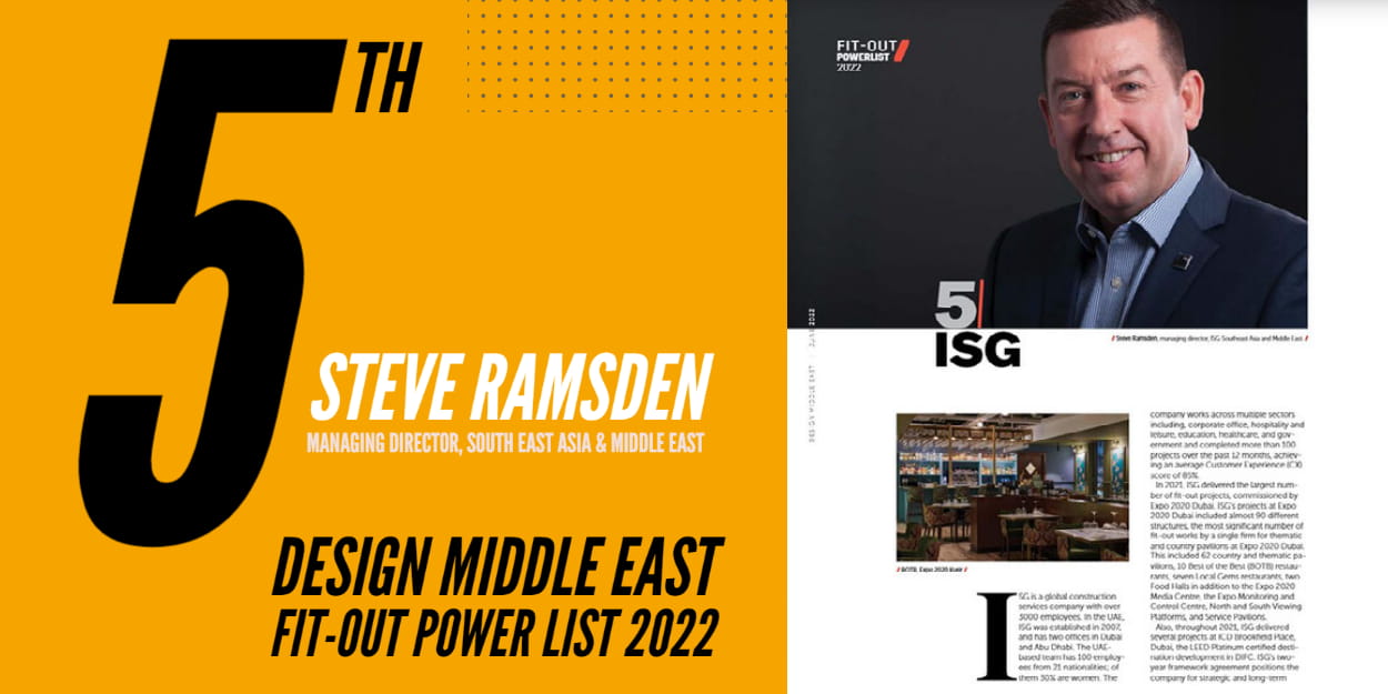 Steve Ramsden is fifth on Design Middle East Fit Out Power List