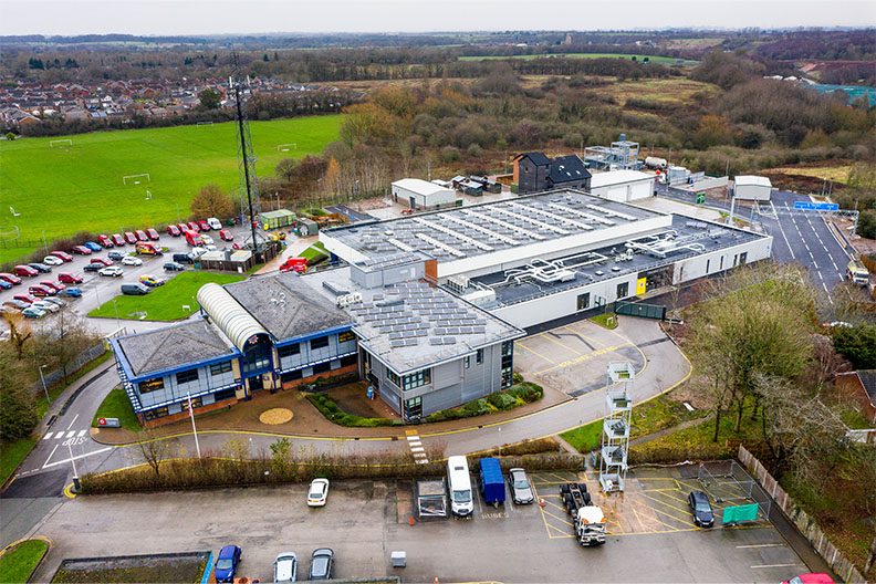 Birdseye view of Winsford fire and rescue training centre