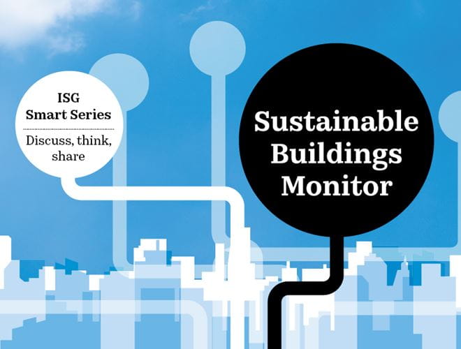 Infographic advertising ISG sustainable buildings monitor smart series event May 2021