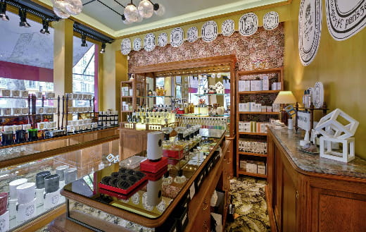 Accessories displays at Diptyque shop fit out by ISG