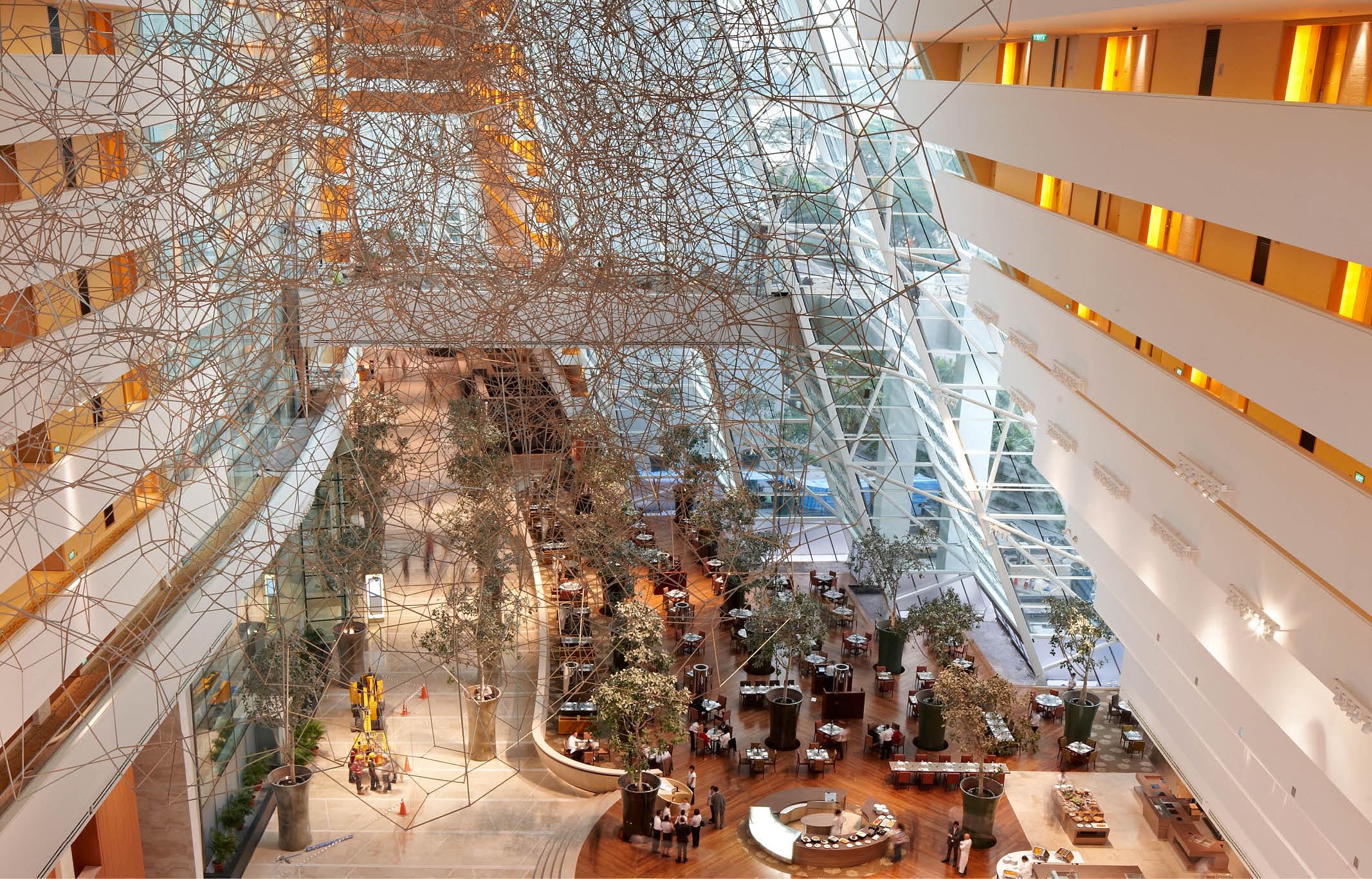 Hotel atrium at Marina Bay Sands Singapore delivered by ISG Ltd in Singapore