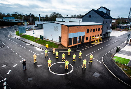 Fire fighters stood in their new training facilities