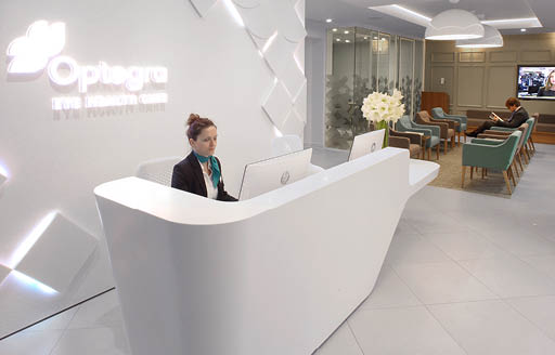 Optegra Eye Hospital reception fit out - ISG