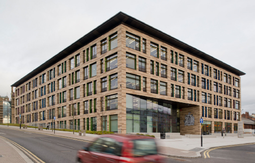 Street facade of Wakefield One office fit out in Yorkshire delivered by ISG Ltd