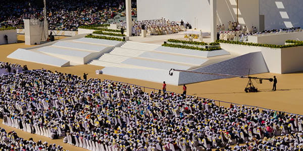 Pope Francis hosts mass at ISG’s Zayed Sports City Stadium project