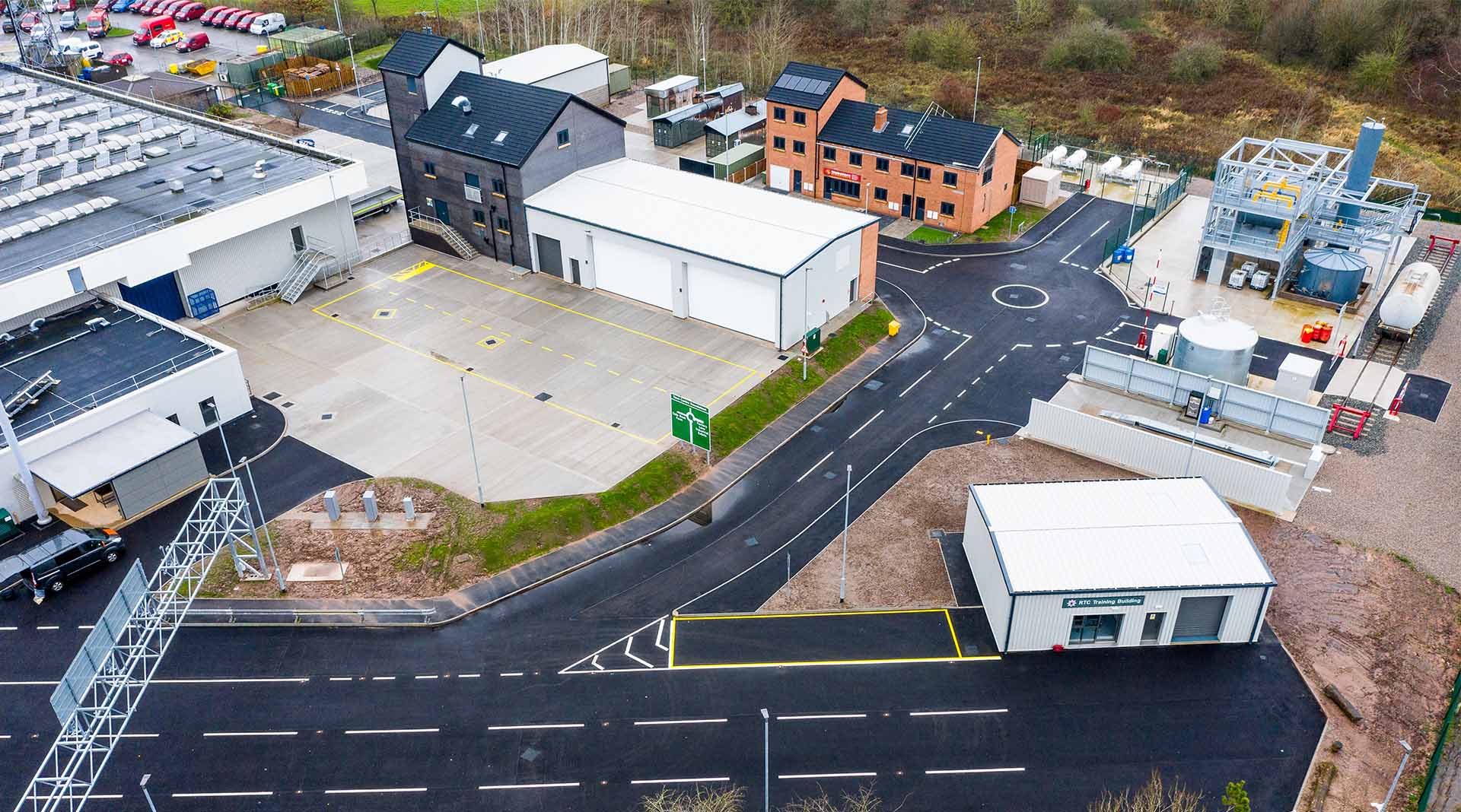 Birdseye view of Winsfords fire and rescue  training centre