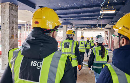 Team walking on site
