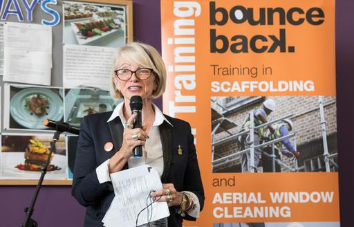 Conference attendee speaking at Bounce Back ISG careers