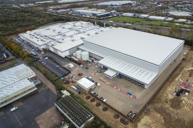 Aerial shot of factory