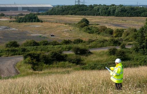 ISG Project manager Graeme Borthwick looking across Cambois gigaplant site