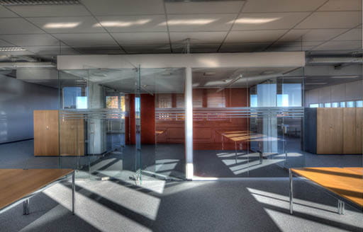 Glass partitions in Stuttgart Germany Roche Office Fit out by ISG 
