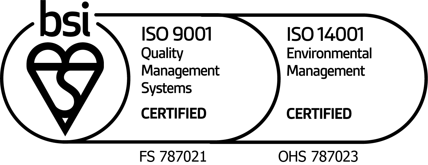 BSI ISO 9001 Certified and BSI ISO 14001 Certified
