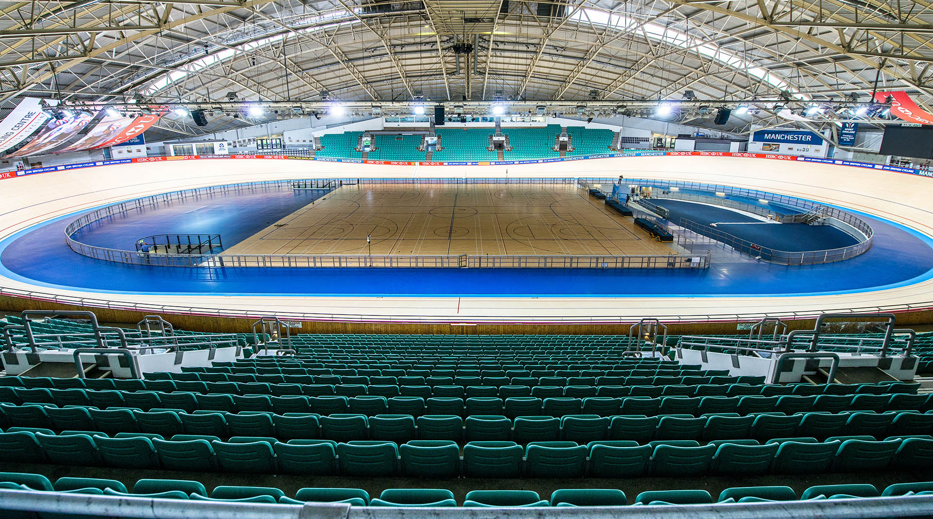 UK Olympic Velodrome sports stadium and leisure centre interior 