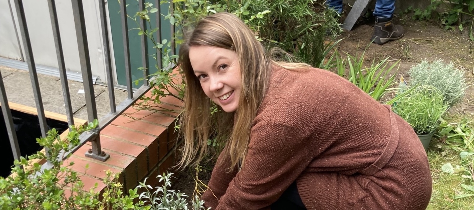 Woman working in a community garden
