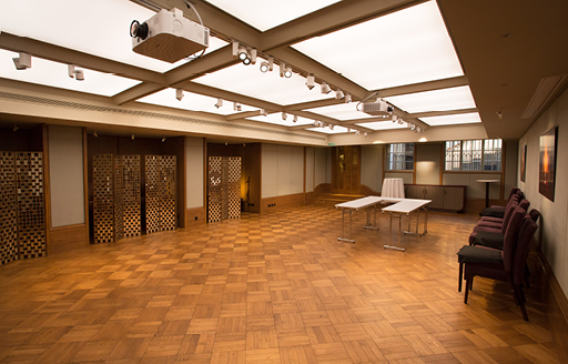 Foyer area with tiled wood flooring at 67 Pall Mall London fit out and restored by ISG Ltd