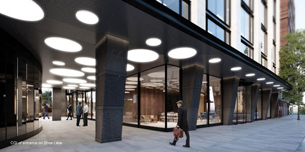 Visualisation of the remodelled Shoe Lane entrance