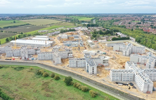 Birdseye view of HMP Five Wells in construction