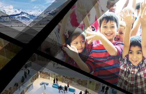 Selection of images of nature and children playing representing partnership between ISG Ltd and WIRED UK
